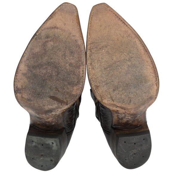 Vintage Exotic Justin Cowboy Boots Mens size 9D Brown Western 9020 White Label - Picture 4 of 16